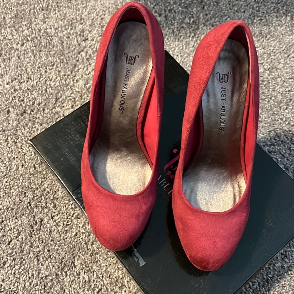 Multi-colored Just Fabulous platform heels.  Size 9.